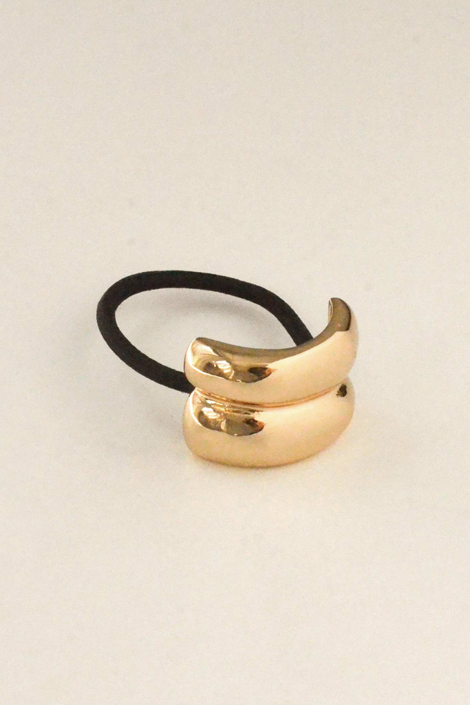 Nar'sha Mini Double Arch Metal Hair Tie in Gold at Parc Shop | Minneapolis, MN