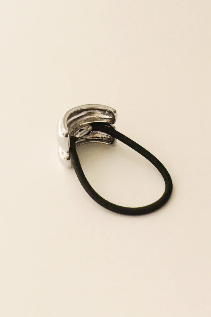 Nar'sha Mini Double Arch Metal Hair Tie in Silver at Parc Shop | Minneapolis, MN