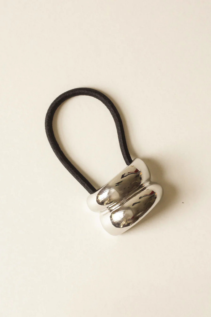 Nar'sha Mini Double Arch Metal Hair Tie in Silver at Parc Shop | Minneapolis, MN