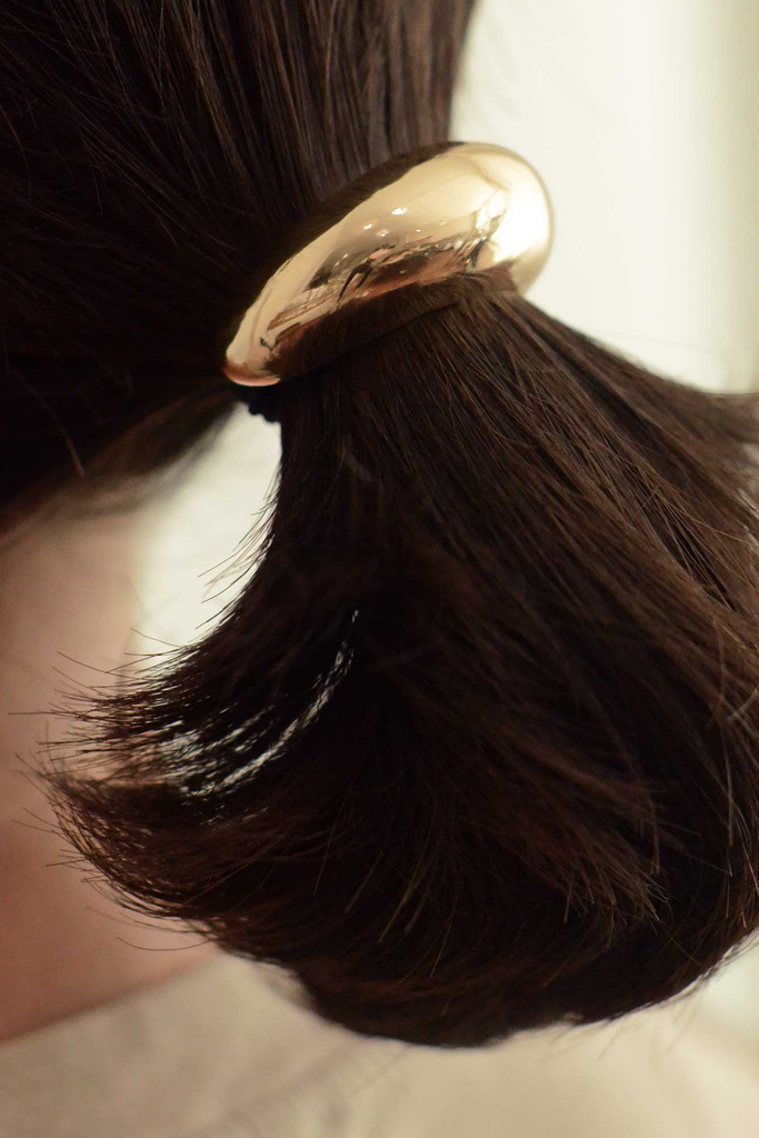 Nar'sha Narrow Crescent Metal Cuff Hair Tie in Gold at Parc Shop | Minneapolis, MN