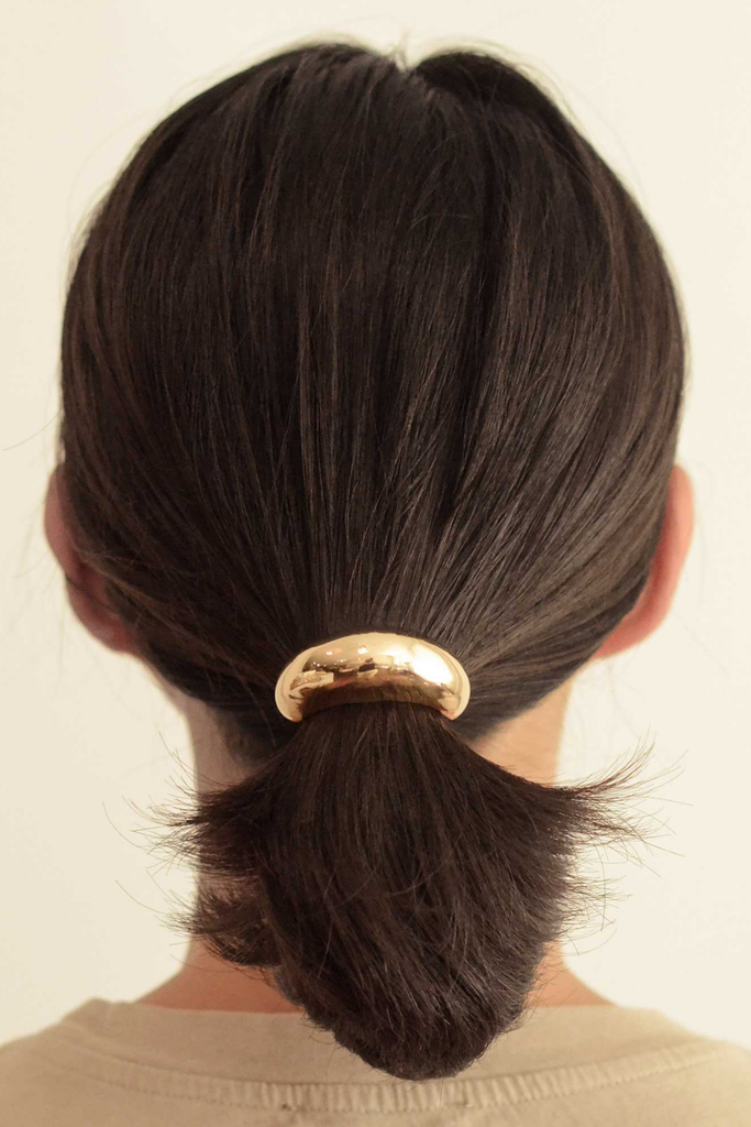 Nar'sha Narrow Crescent Metal Cuff Hair Tie in Gold at Parc Shop | Minneapolis, MN