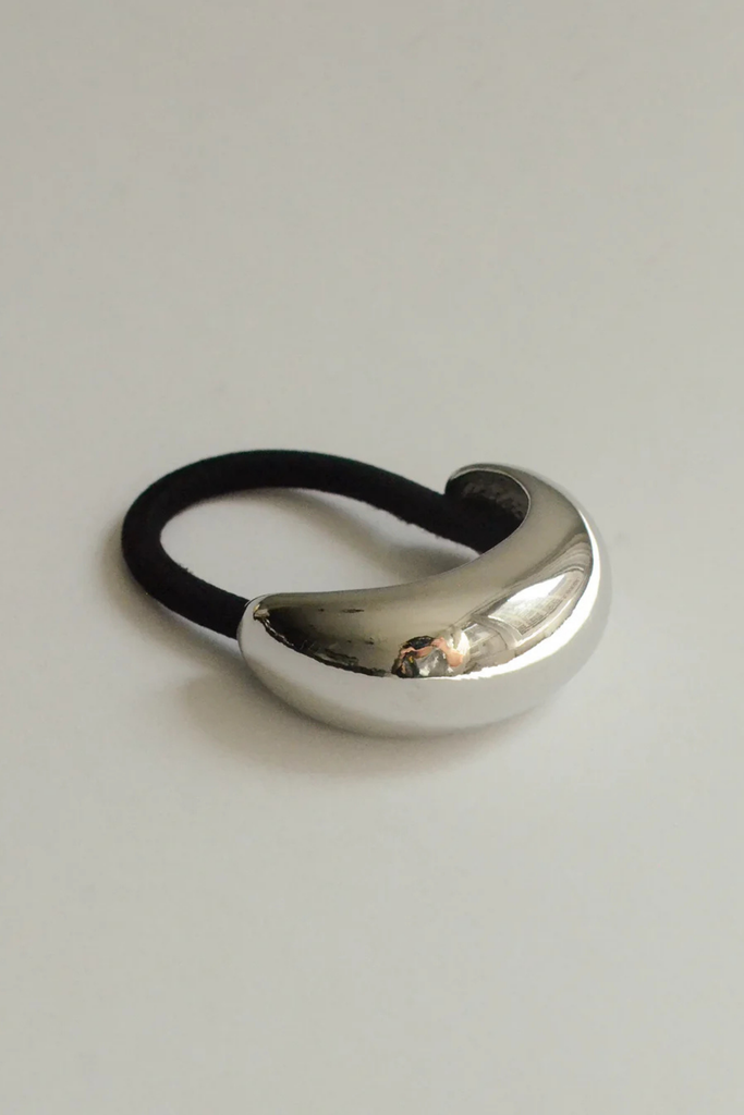 Nar'sha Narrow Crescent Metal Cuff Hair Tie in Silver at Parc Shop | Minneapolis, MN