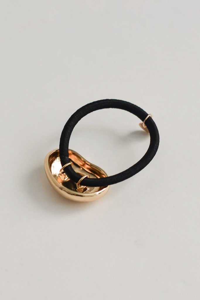 Nar'sha Pebble-Shaped Metal Cuff Hair Tie in Gold at Parc Shop