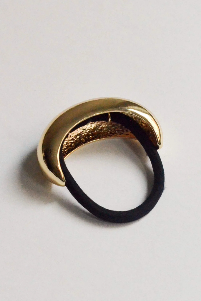 Nar'sha Wide Crescent Metal Hair Tie in Gold at Parc Shop | Minneapolis, MN