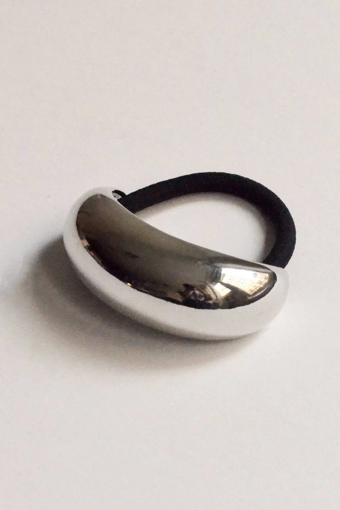 Nar'sha Wide Crescent Metal Hair Tie in Silver at Parc Shop | Minneapolis, MN