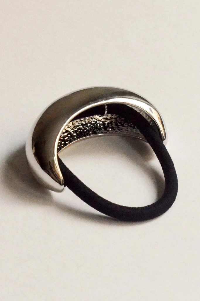 Nar'sha Wide Crescent Metal Hair Tie in Silver at Parc Shop | Minneapolis, MN