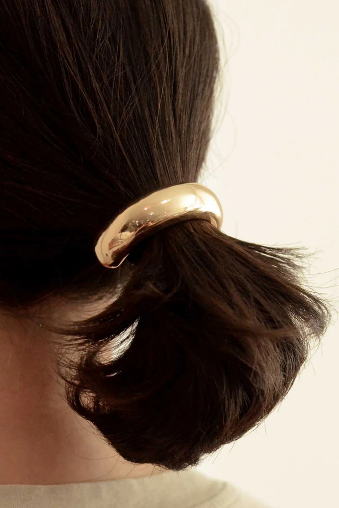 Nar'sha Wide Metal Cuff Hair Tie in Gold at Parc Shop | Minneapolis, MN