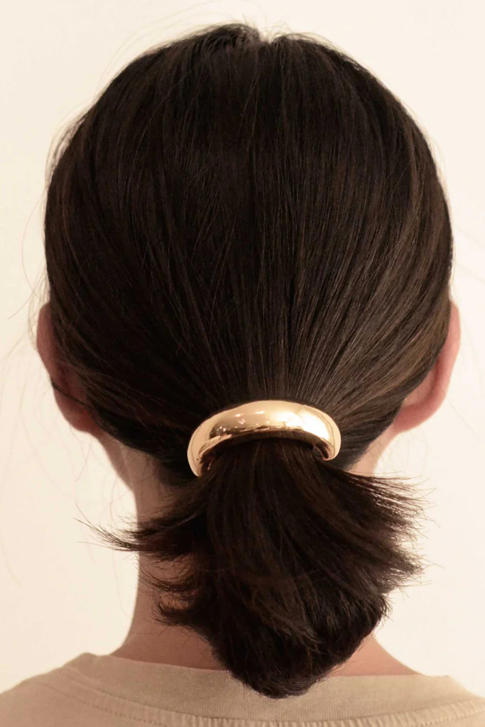 Nar'sha Wide Metal Cuff Hair Tie in Gold at Parc Shop | Minneapolis, MN