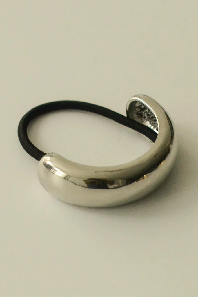 Nar'sha Wide Metal Cuff Hair Tie in Silver at Parc Shop | Minneapolis, MN