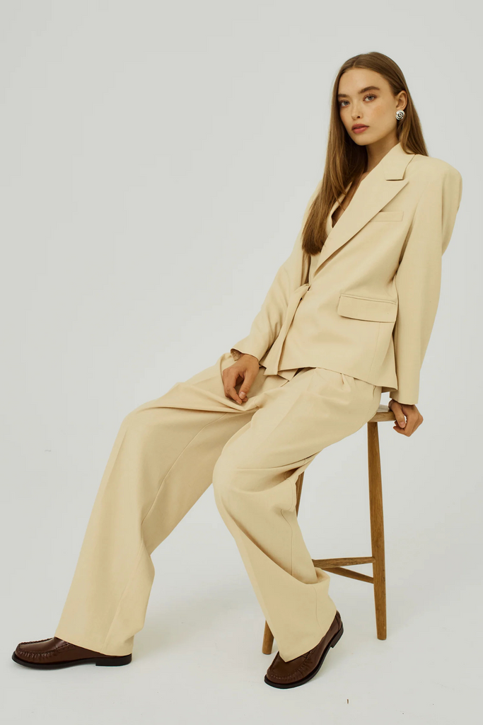 Norr Kamin Tie Blazer Dusty Yellow at Parc Shop | Minneapolis, MN