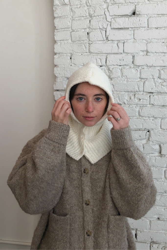 Balaclava Button Hat in Ivory at Parc Shop | Minneapolis, MN