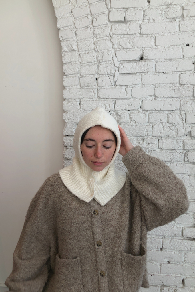Balaclava Button Hat in Ivory at Parc Shop | Minneapolis, MN