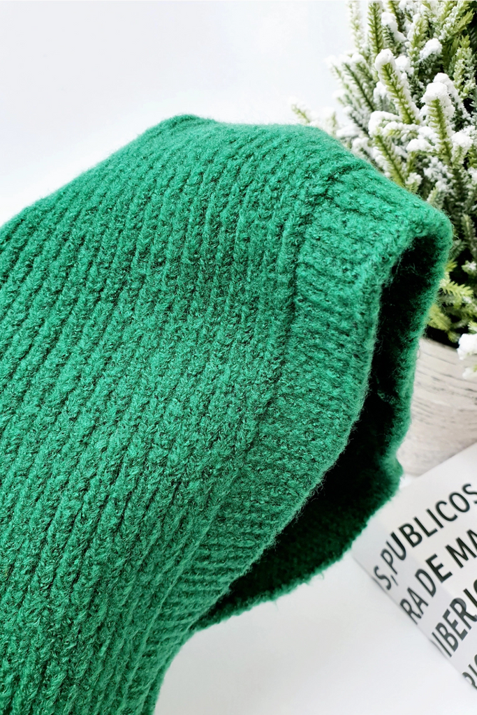 Sweater Knit Hooded Balaclava in Green at Parc Shop | Minneapolis, MN