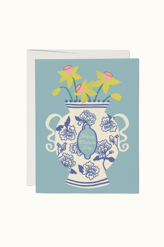 Red Cap Chinoiserie Vase Mother's Day Card at Parc Shop