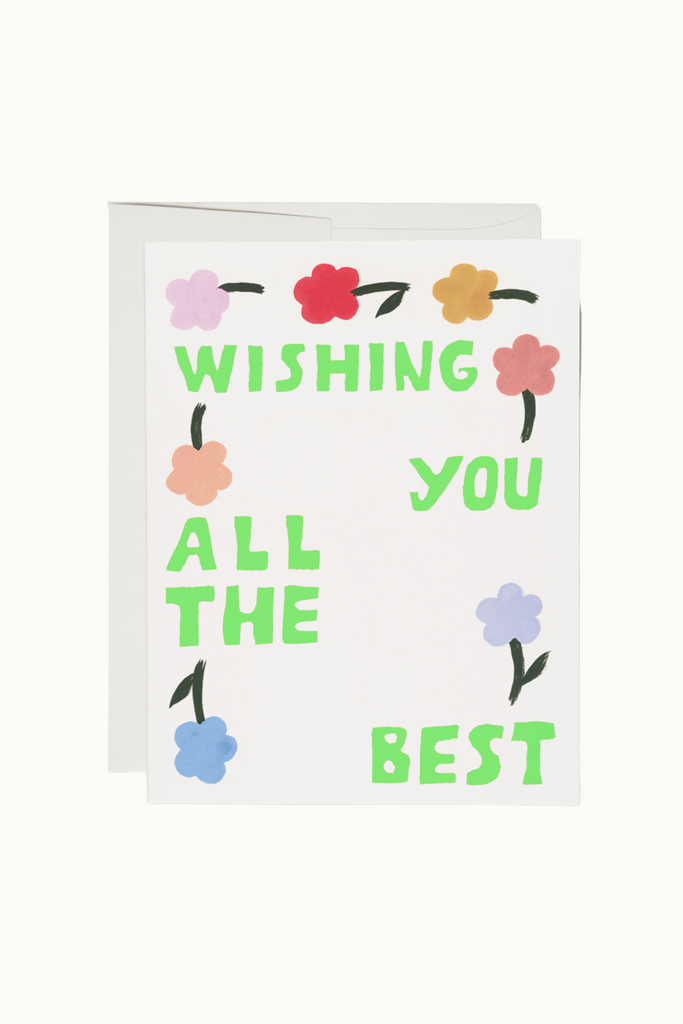 Red Cap Flipping Flowers Card 