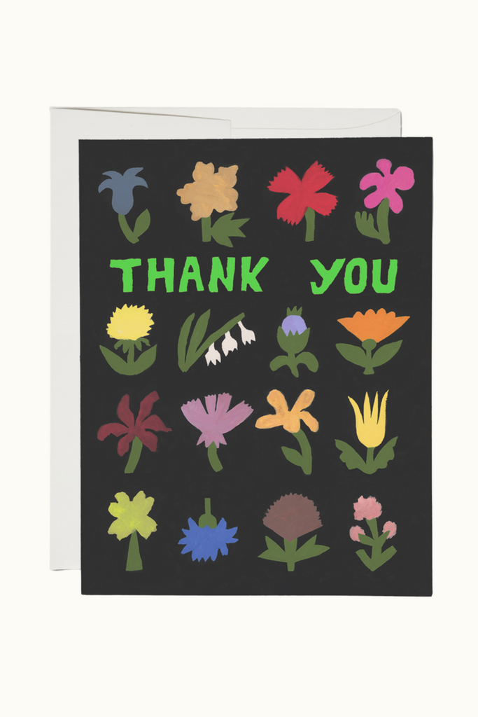 Red Cap Little Flowers Thank You Card at Parc Shop
