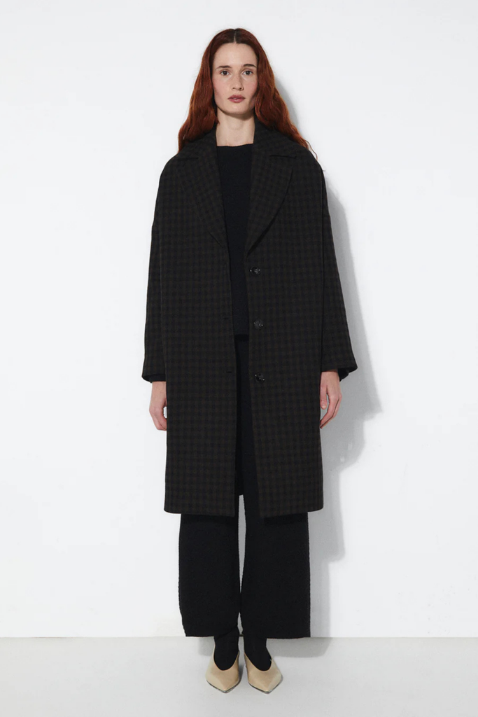 Rita Row Wool Checkered Hyat Coat at Parc Shop