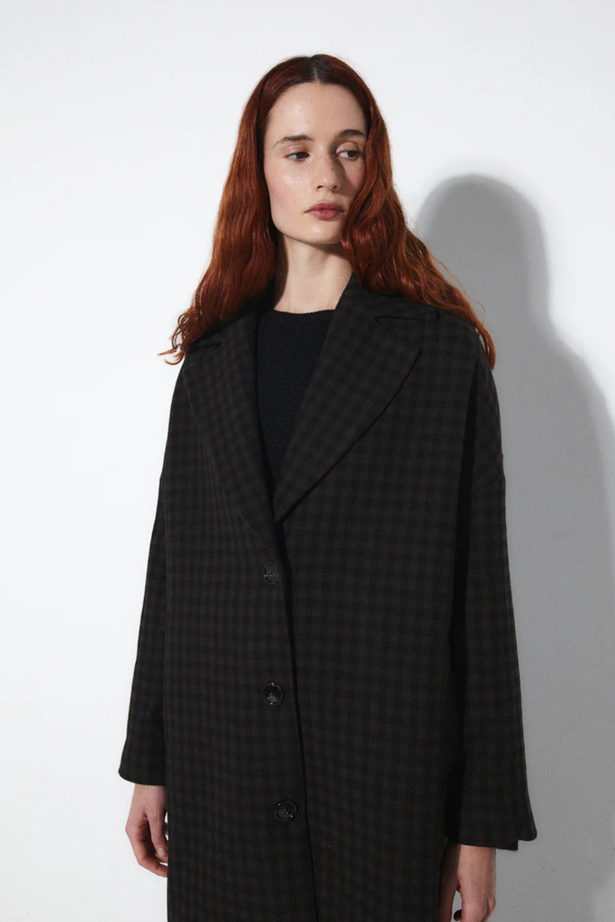 Rita Row Wool Checkered Hyat Coat at Parc Shop