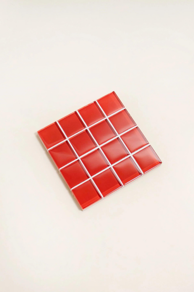 Subtle Art Studios - Glass Tile Coaster - It's Apple Red - Parc Shop