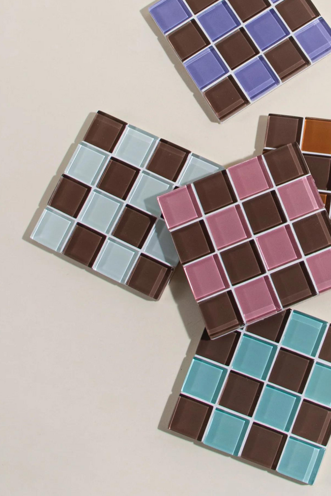 Subtle Art Studios - Glass Tile Coaster - Strawberry Dark Chocolate - Parc Shop