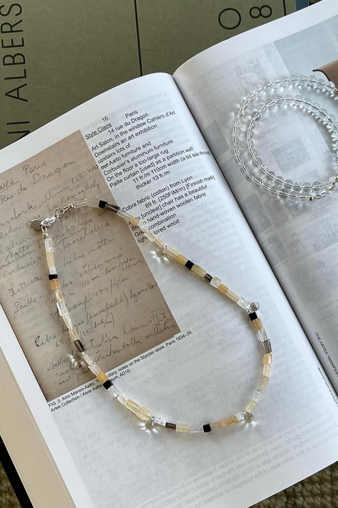 Sea + Pattern Droplet Beaded Necklace at Parc Shop