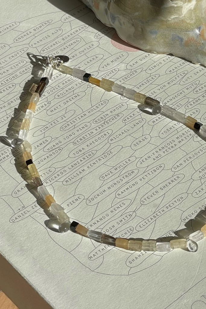 Sea + Pattern Droplet Beaded Necklace at Parc Shop