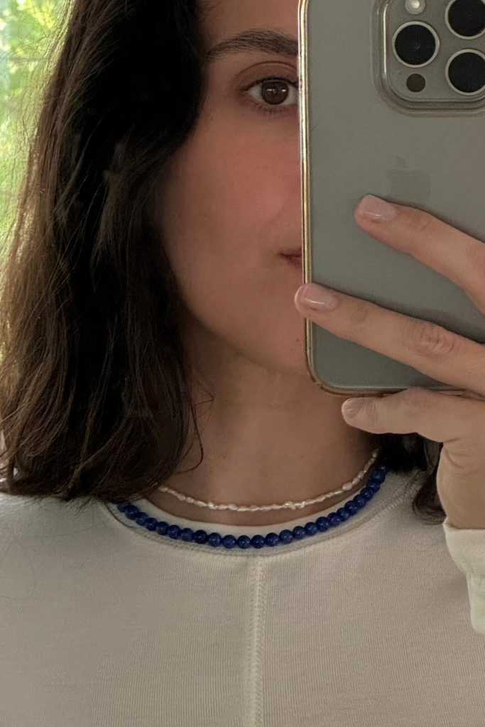 Sea + Pattern Mini Lapis Necklace at Parc Shop