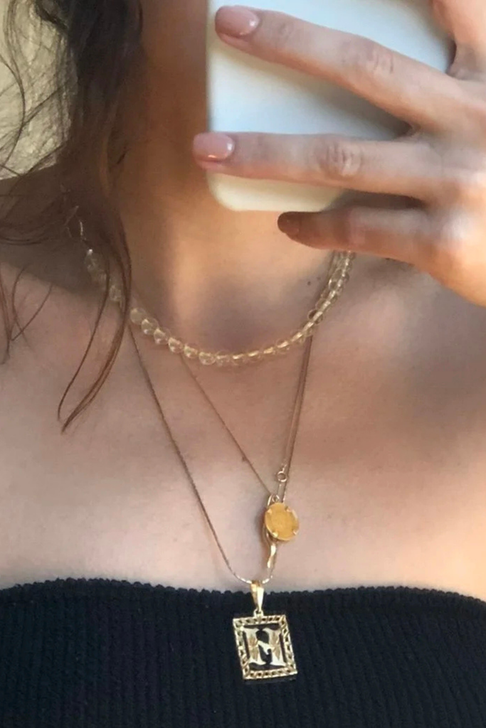 Sea + Pattern Mini Quartz Necklace at Parc Shop