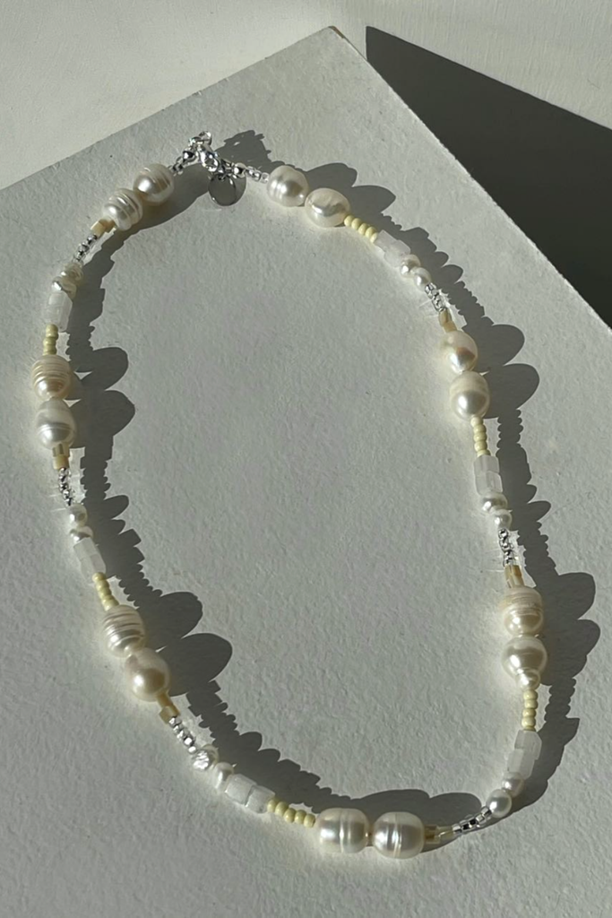 Sea + Pattern Mixed Pearly Necklace at Parc Shop