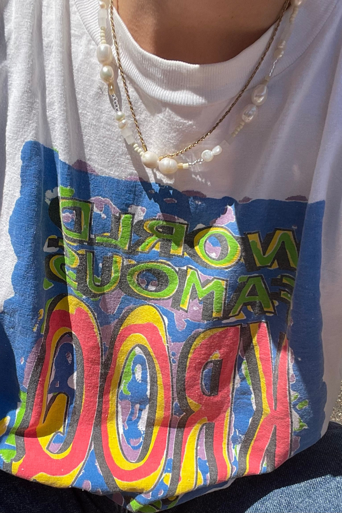 Sea + Pattern Mixed Pearly Necklace at Parc Shop