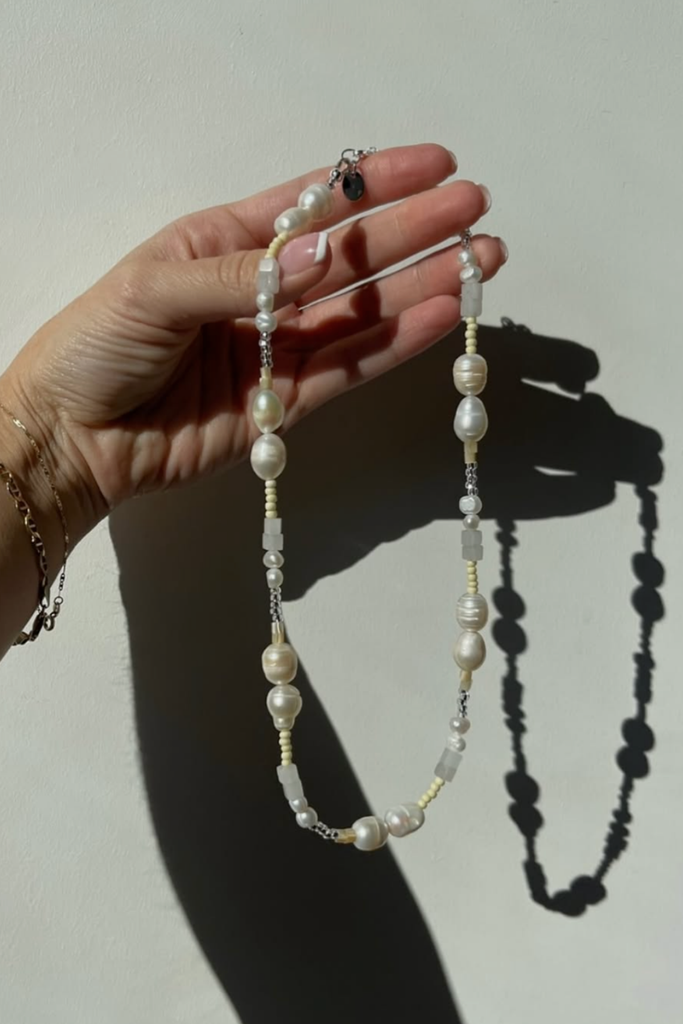 Sea + Pattern Mixed Pearly Necklace at Parc Shop