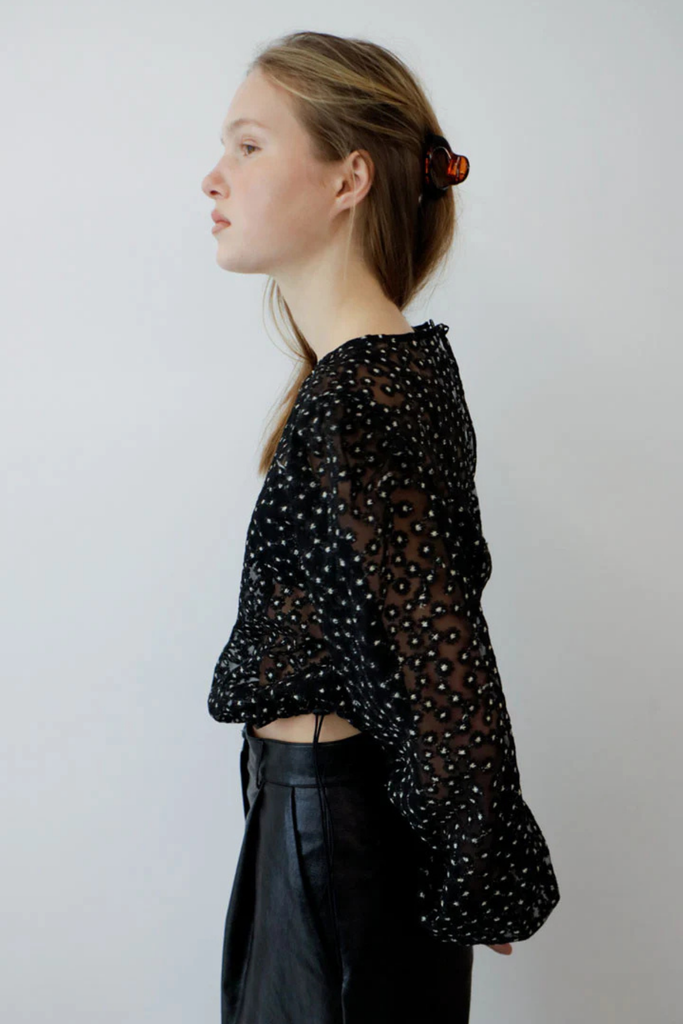 Susumu Bom Top in Black Lace Top at Parc Shop