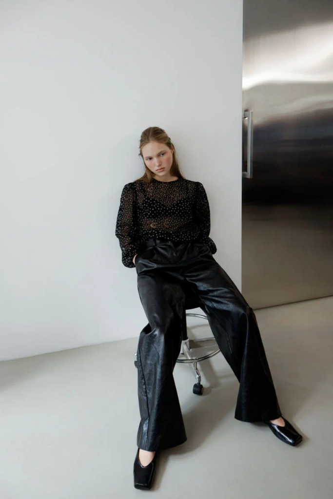 Susumu Bom Top in Black Lace Top at Parc Shop