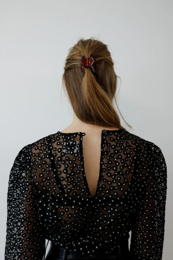 Susumu Bom Top in Black Lace Top at Parc Shop