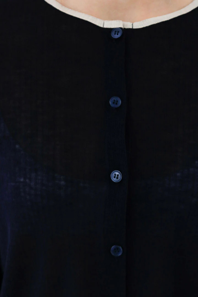 Susumu Lyocell Bae Cardigan in Navy at Parc Shop