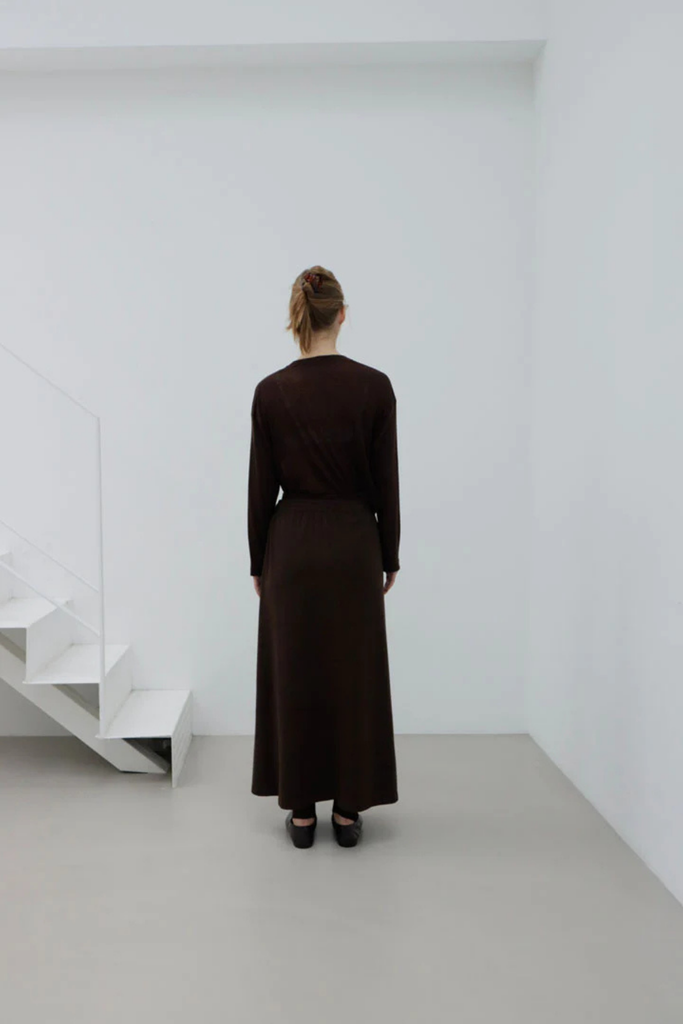 Susumu Lyocell Brook Tee in Brown at Parc Shop