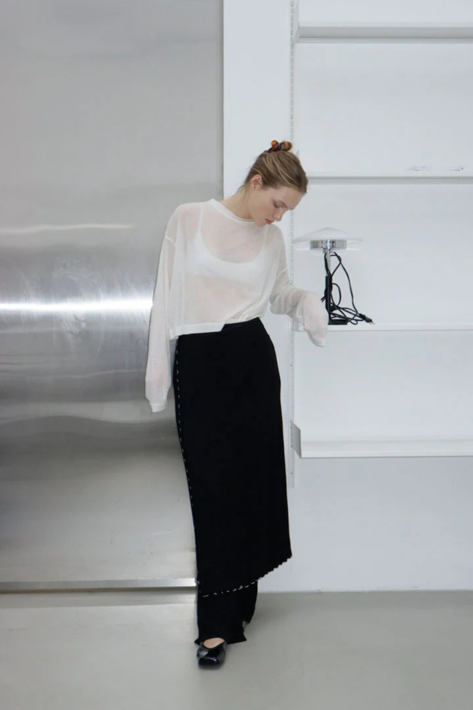 Susumu Lyocell Brook Tee in Ecru at Parc Shop