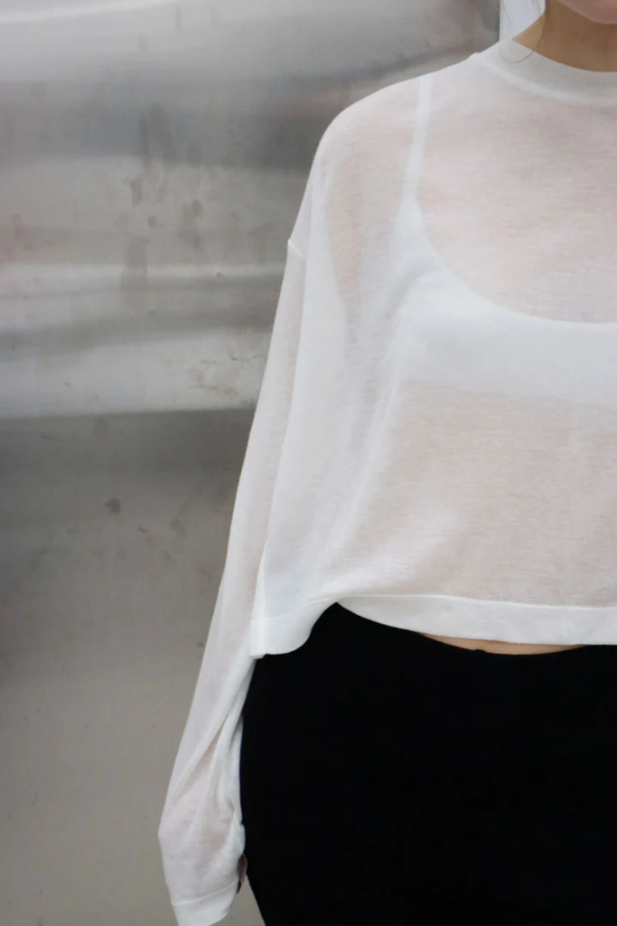 Susumu Lyocell Brook Tee in Ecru at Parc Shop