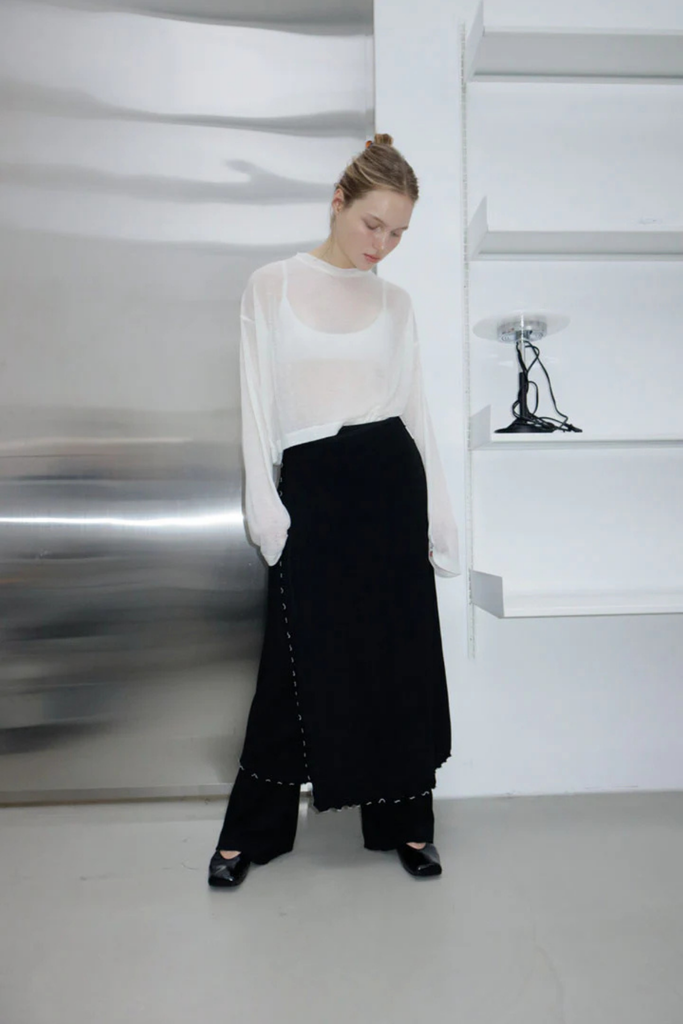 Susumu Lyocell Brook Tee in Ecru at Parc Shop