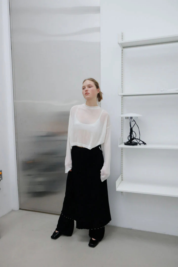 Susumu Lyocell Brook Tee in Ecru at Parc Shop