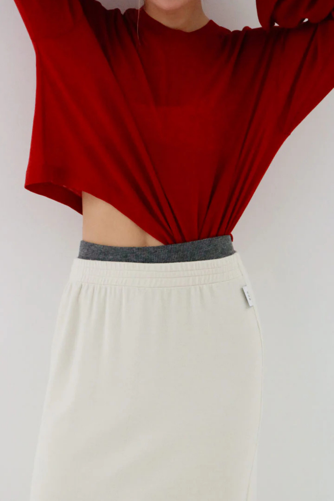 Susumu Lyocell Brook Tee in Red at Parc Shop