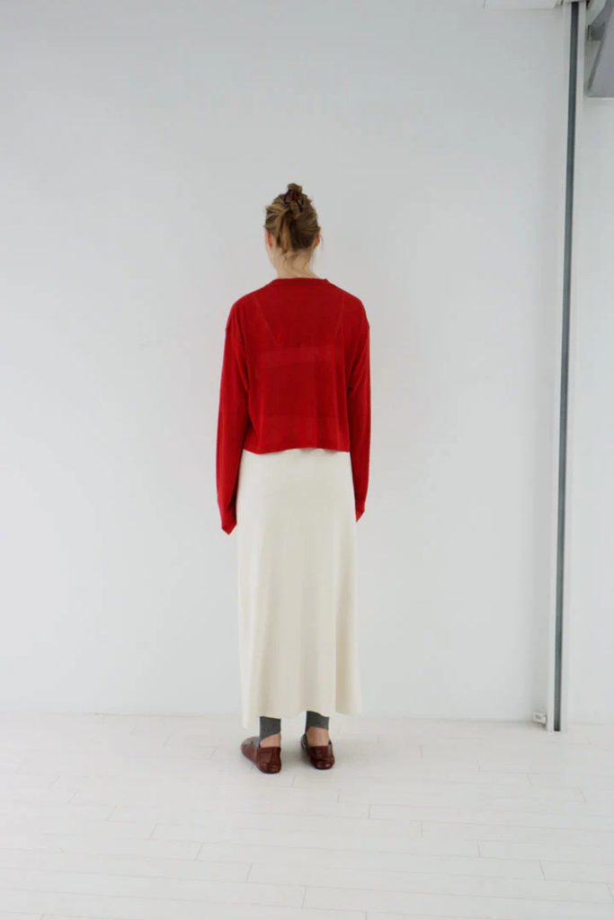 Susumu Lyocell Brook Tee in Red at Parc Shop