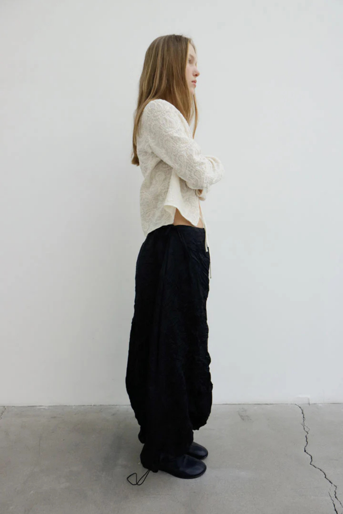 Susumu Nadri Top in Cotton Jacquard Ecru at Parc Shop