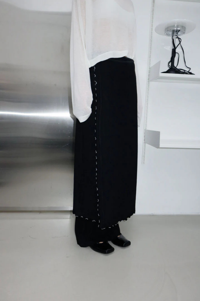 Susumu Recycled Petal Wrap Skirt in Black at Parc Shop | Minneapolis, MN 