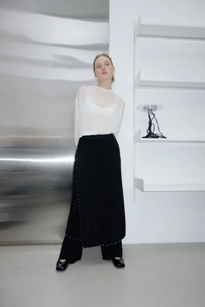 Susumu Recycled Petal Wrap Skirt in Black at Parc Shop | Minneapolis, MN 