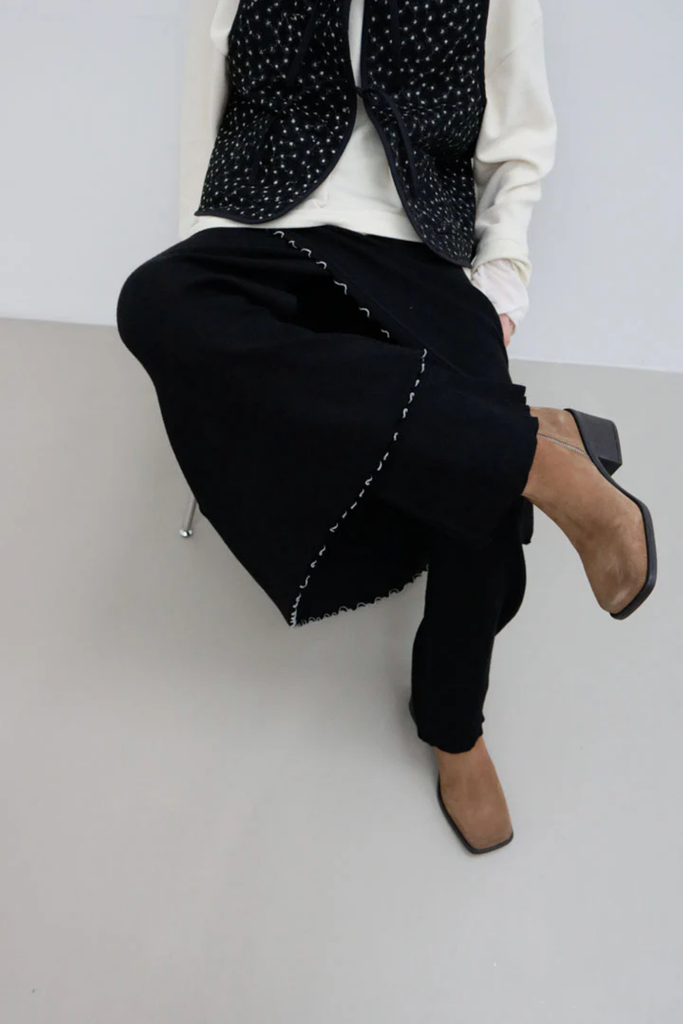 Susumu Recycled Petal Wrap Skirt in Black at Parc Shop | Minneapolis, MN 