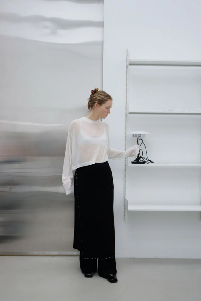 Susumu Recycled Petal Wrap Skirt in Black at Parc Shop | Minneapolis, MN 