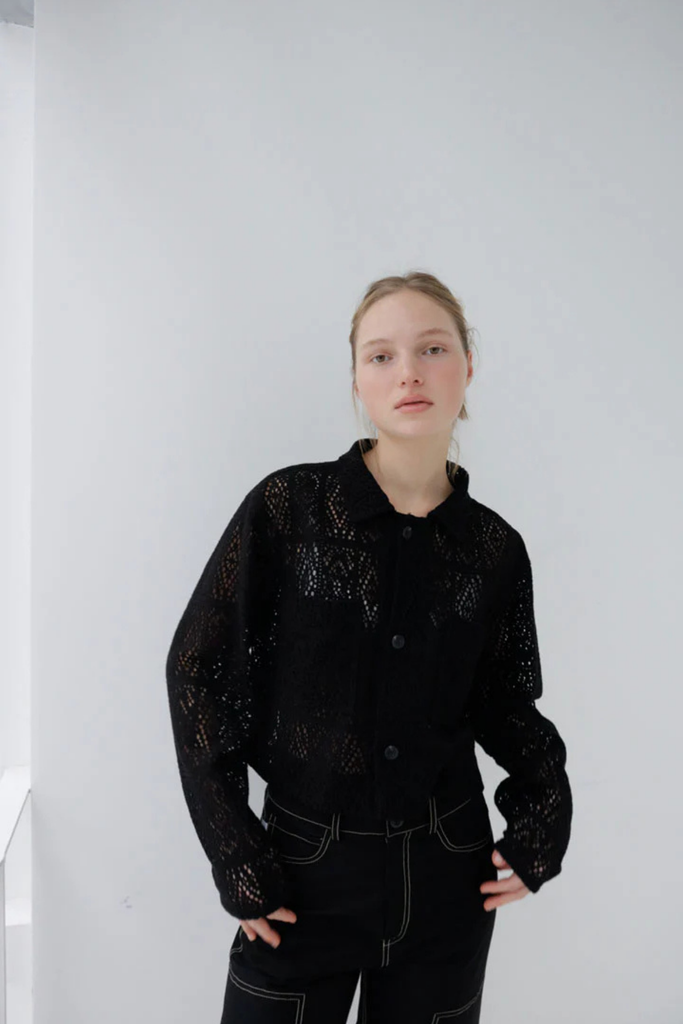 Susumu Vatel Shirt Jacket in Black at Parc Shop