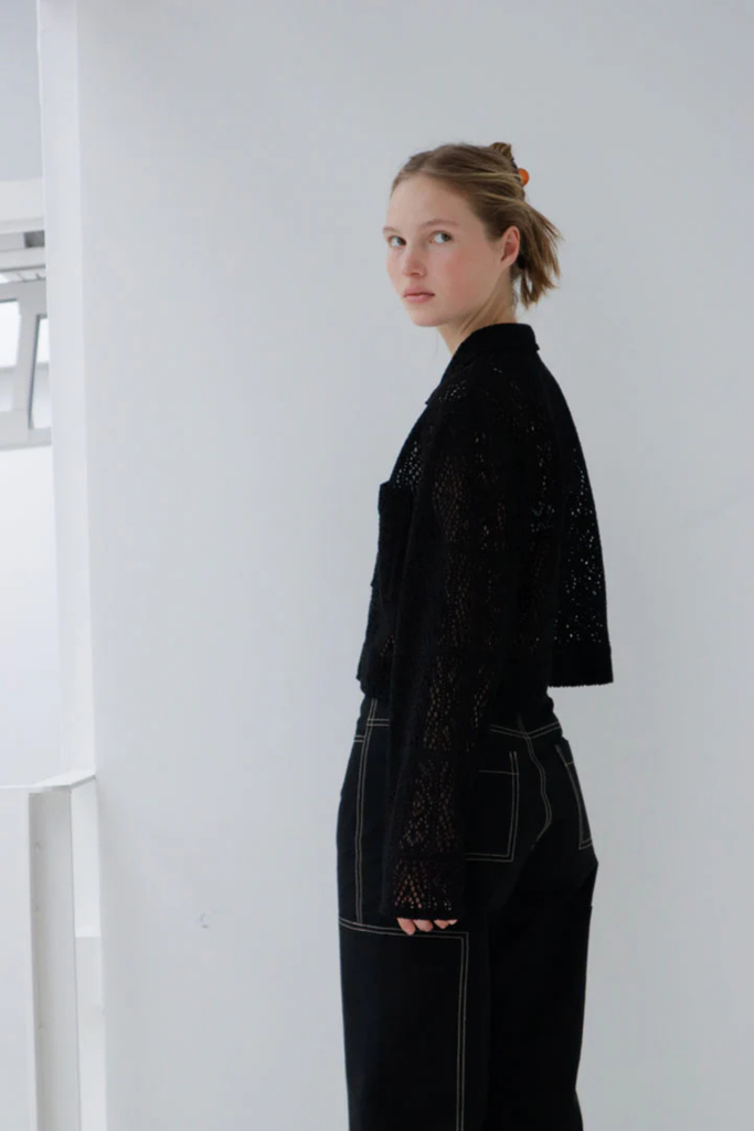 Susumu Vatel Shirt Jacket in Black at Parc Shop