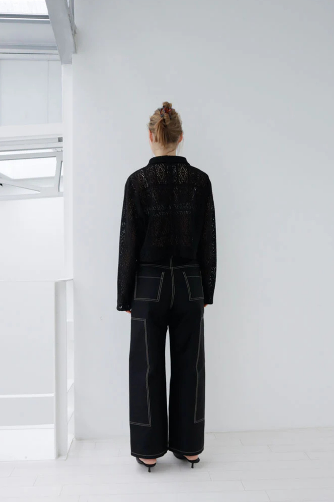 Susumu Vatel Shirt Jacket in Black at Parc Shop